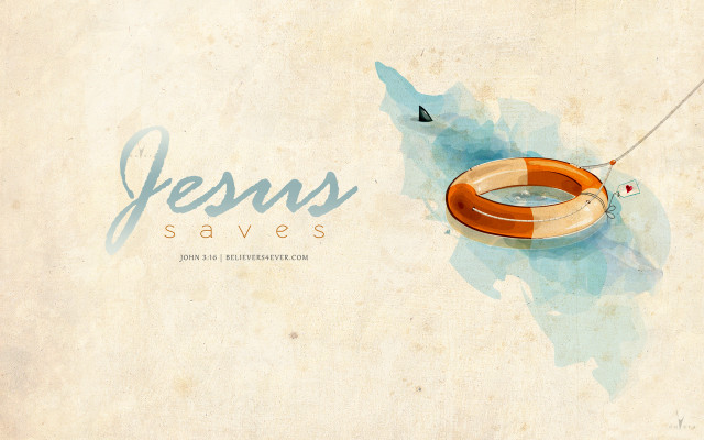 Life preserver paper jesus saves free wallpaper for desktop - medium preview image