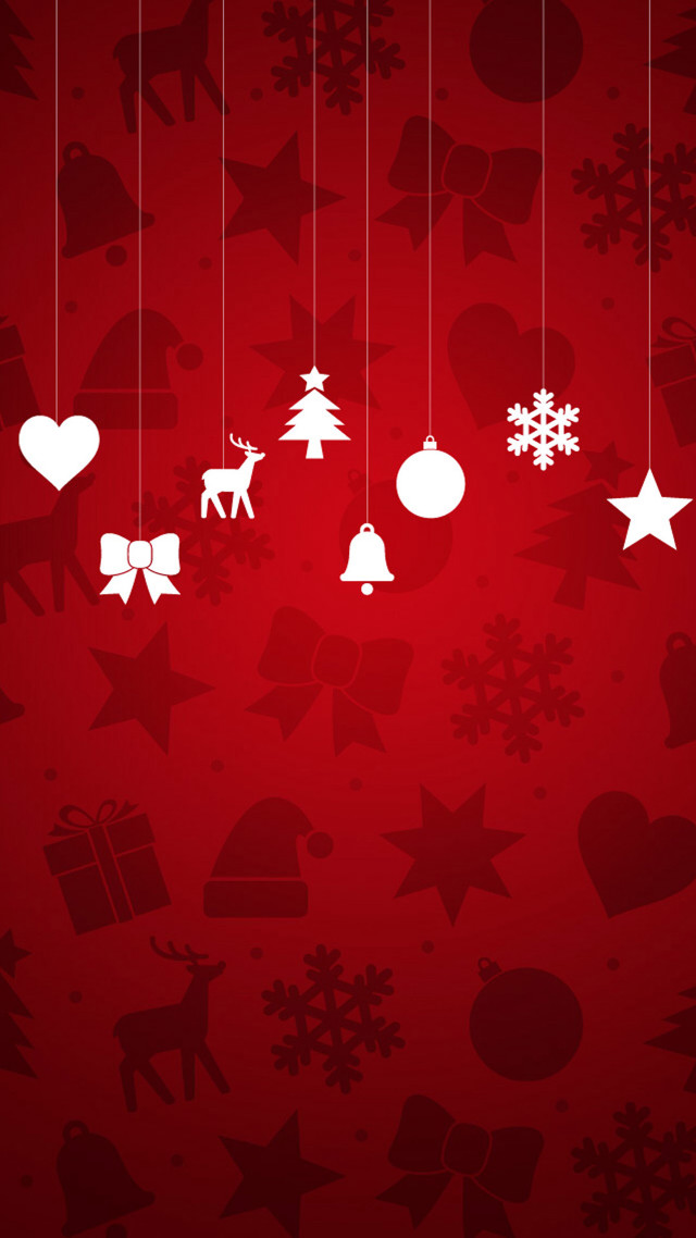 Red background white christmas decorations #3 free wallpaper for mobile - medium preview image