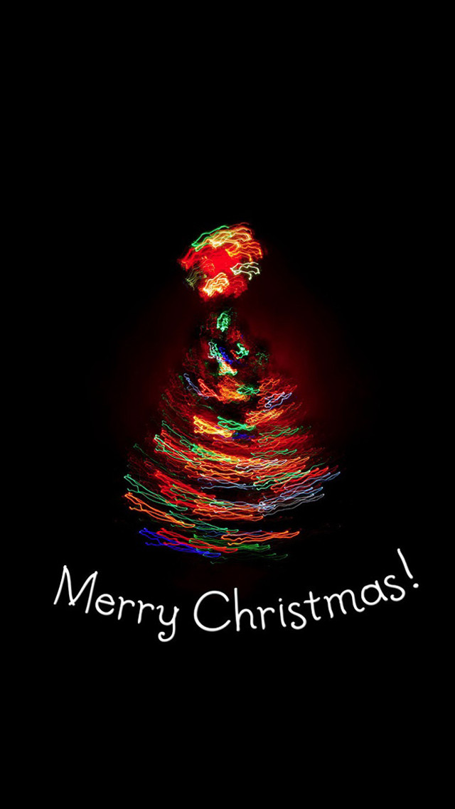 Christmas tree merry message dark free wallpaper for mobile - medium preview image