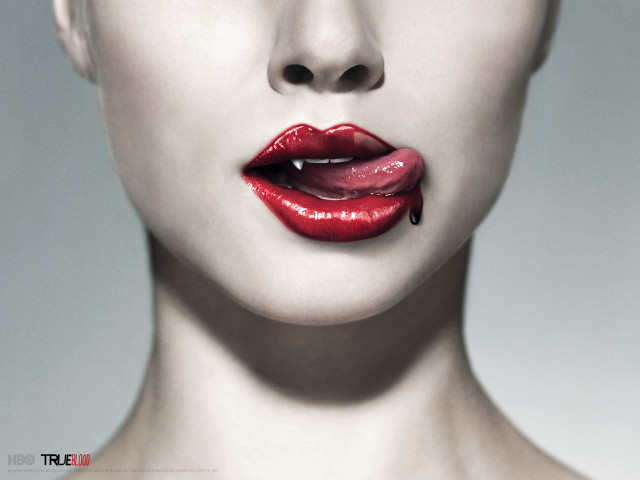 Woman red lipstick dripping lip free wallpaper for desktop - medium preview image