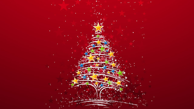Christmas tree stars red background #7 free wallpaper for desktop - medium preview image