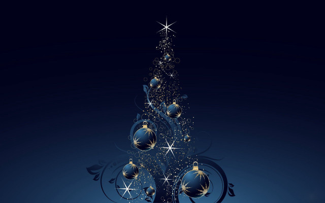 Christmas tree ornaments blue background #4 free wallpaper for desktop - medium preview image