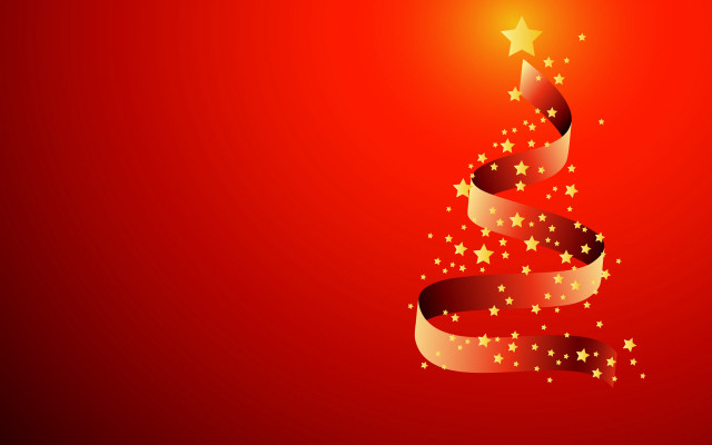 Christmas tree stars red background free wallpaper for desktop - medium preview image