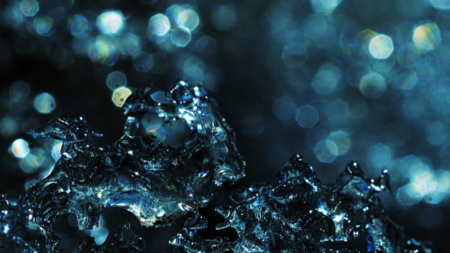 Ice crystals closeup blurry background free wallpaper for desktop - medium preview image