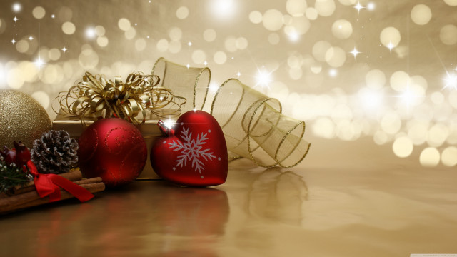 Christmas giftbox ornaments table lights free wallpaper for desktop - medium preview image