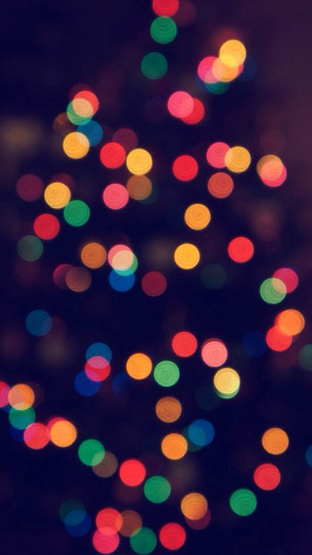 Blurry christmas tree multicolored lights #2 free wallpaper for mobile - medium preview image