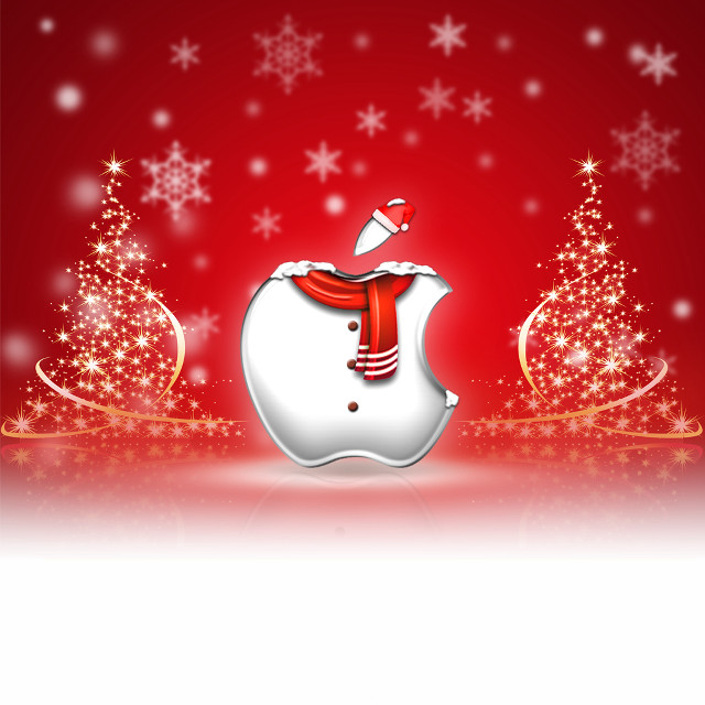 Red white christmas card snowman free wallpaper for tablet - medium preview image