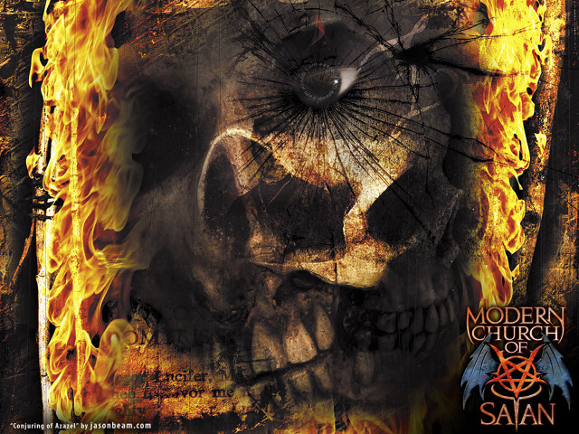 Skull flames demon eye background free wallpaper for desktop - medium preview image