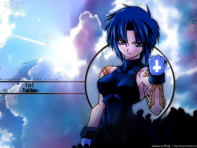 Anime character blue cross blue free wallpaper for desktop - medium preview image