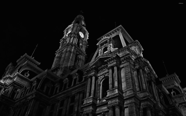 Large building clock tower night #26 free wallpaper for desktop - medium preview image