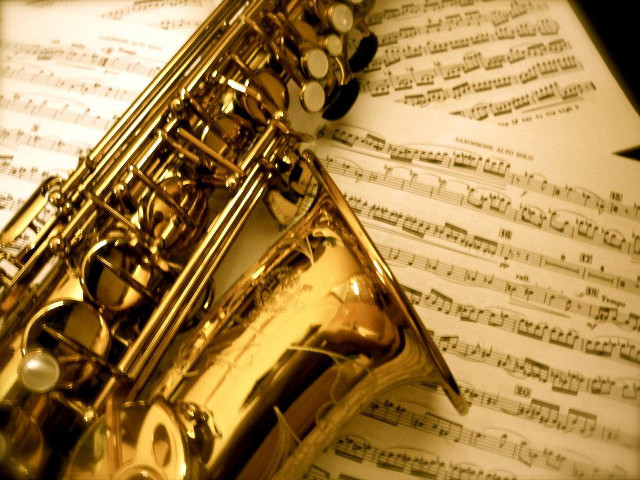 Saxophone sheet music musical notes free wallpaper for desktop - medium preview image