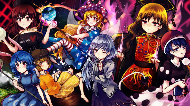 Anime girls outfits hair colors #4 free wallpaper for desktop - medium preview image