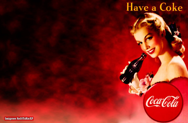 Woman holding coca cola bottle free wallpaper for desktop - medium preview image