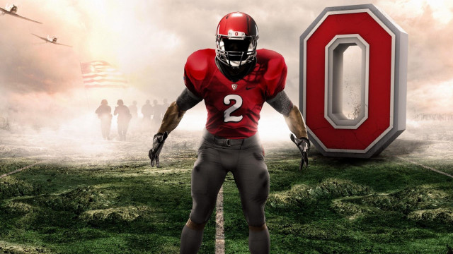 Football player large o background free wallpaper for desktop - medium preview image