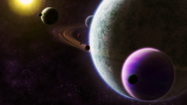 Planets in the sky bright free wallpaper for desktop - medium preview image