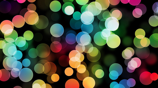 Colorful circles black background hologram free wallpaper for desktop - medium preview image