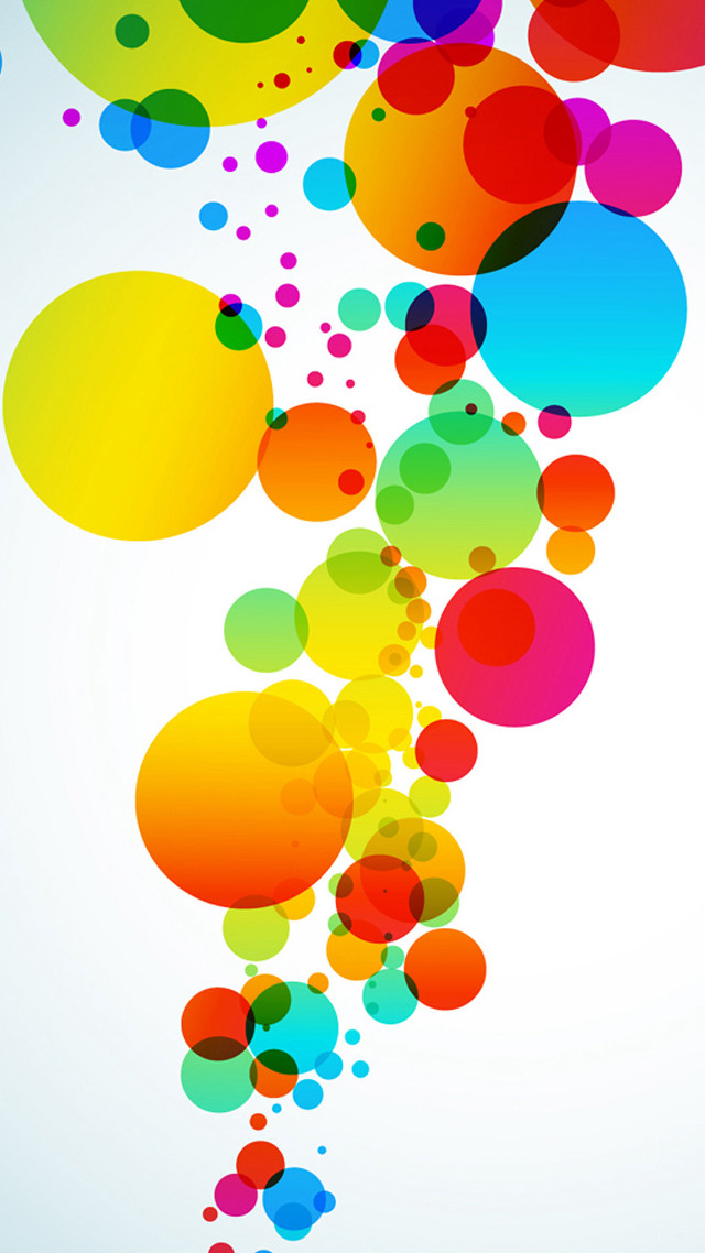 Colorful background bubbles white blue free wallpaper for mobile - medium preview image