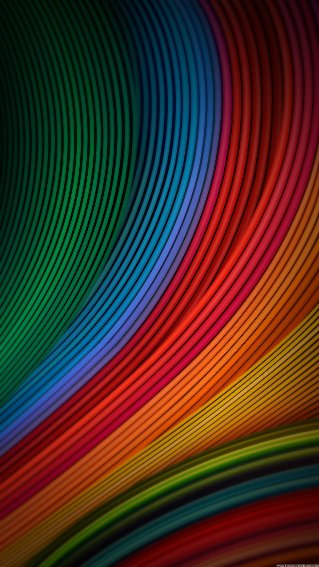 Colorful rainbow pattern black background free wallpaper for mobile - medium preview image