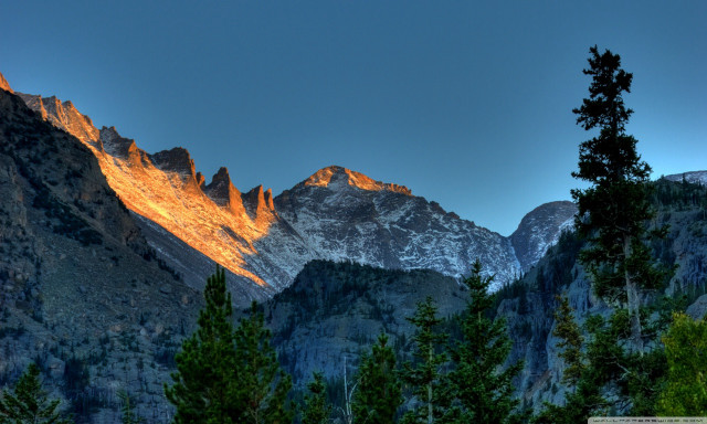 Mountain range trees blue sky #7 free wallpaper for desktop - medium preview image