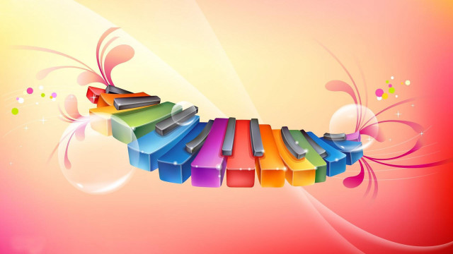 Colorful piano rainbow background swirly free wallpaper for desktop - medium preview image
