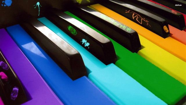 Piano colorful paint black case free wallpaper for desktop - medium preview image