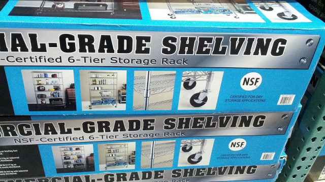 Metal shelving boxes store aisle free wallpaper for desktop - medium preview image