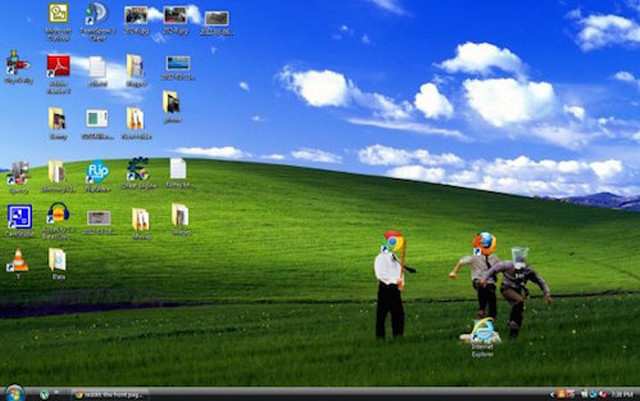 Computer art two people grass free wallpaper for desktop - medium preview image