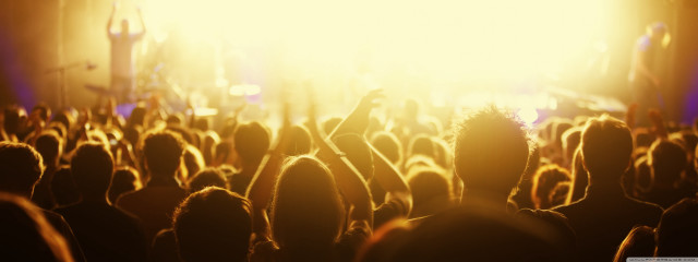 Crowd stage concert bright lights free wallpaper for desktop - medium preview image