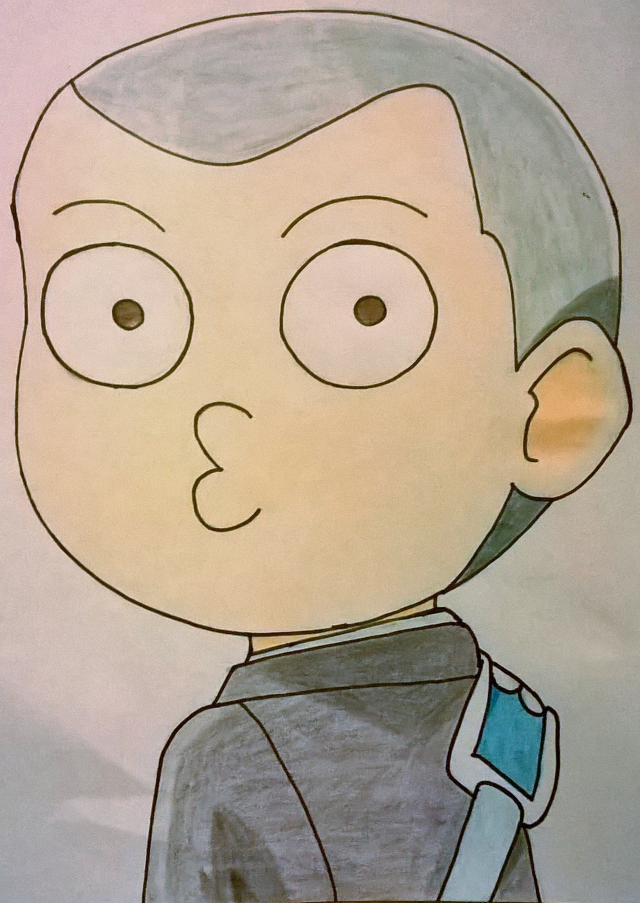 Man tie shirt drawing illustration free wallpaper for mobile - medium preview image