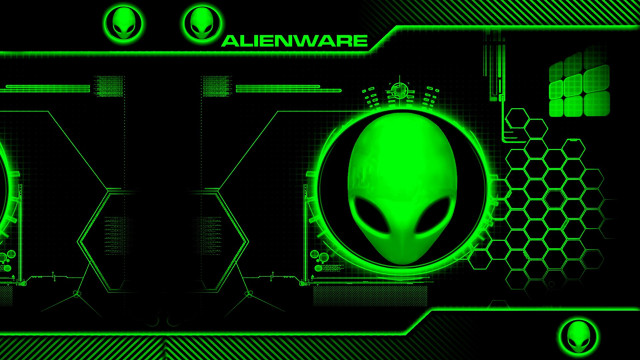 Green alien black background hexagons free wallpaper for desktop - medium preview image