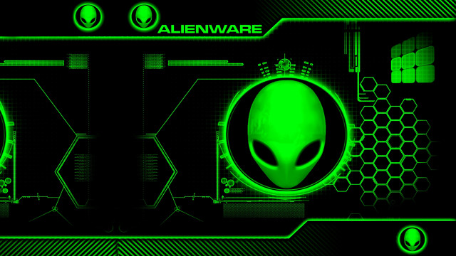 Green alien black background hexagons #2 free wallpaper for desktop - medium preview image