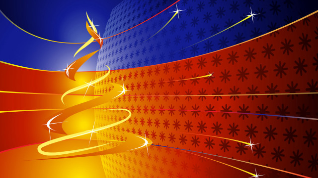 Christmas tree star red blue free wallpaper for desktop - medium preview image