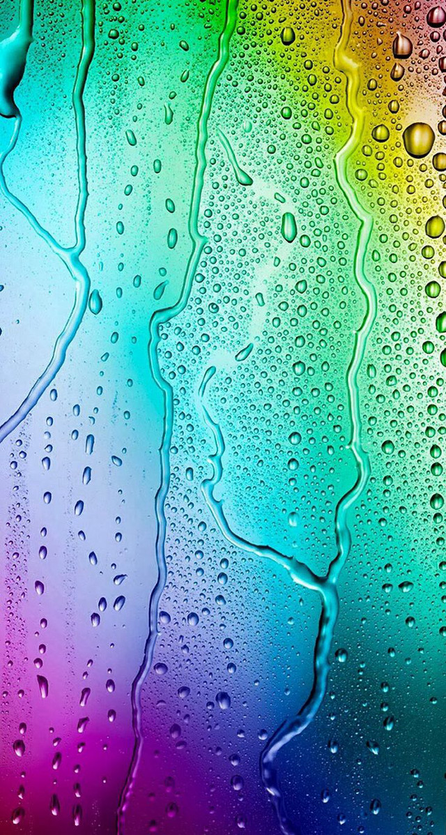 Rainbow colored background water droplets #2 free wallpaper for mobile - medium preview image