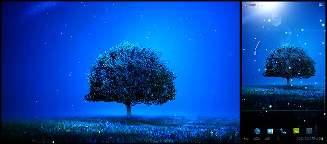 Tree field full moon sky free wallpaper for desktop - medium preview image