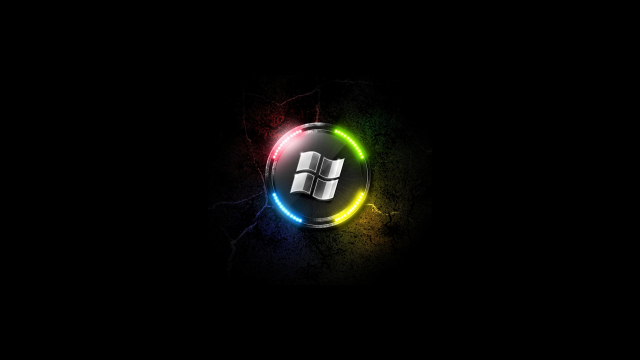 Glowing mouse logo black background free wallpaper for desktop - medium preview image