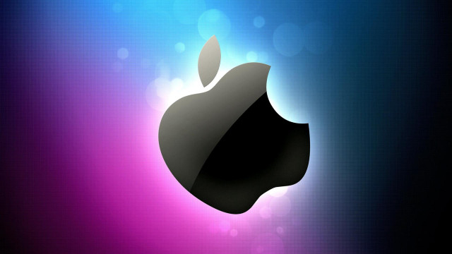 Apple logo colorful blurry background #4 free wallpaper for desktop - medium preview image