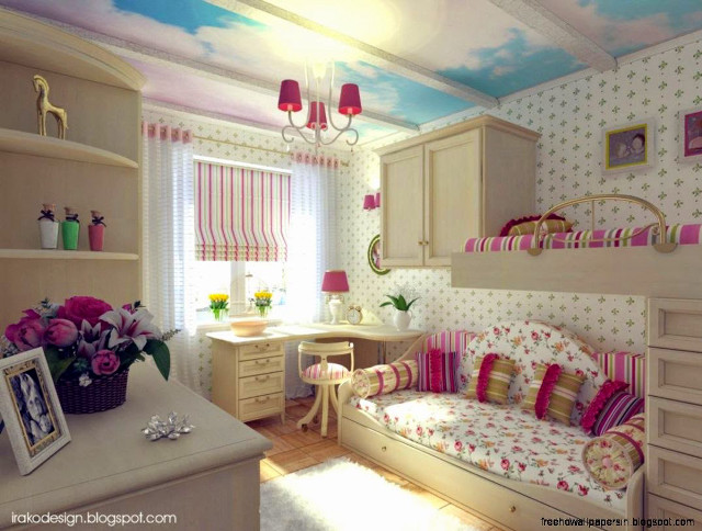 Bedroom with bed interior design #12 free wallpaper for desktop - medium preview image