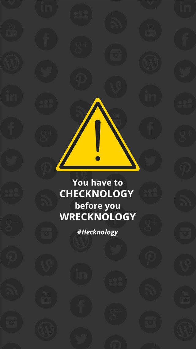 Yellow warning sign check technology free wallpaper for mobile - medium preview image
