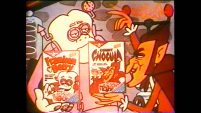 Cartoon man holding cereal box free wallpaper for desktop - medium preview image