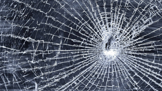 Cracked glass window hole light free wallpaper for desktop - medium preview image