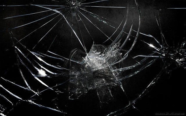 Broken glass window black white free wallpaper for desktop - medium preview image