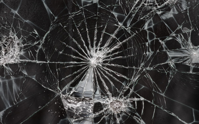 Broken glass window face black free wallpaper for desktop - medium preview image