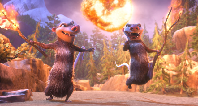 Cartoon rats dancing fireball forest free wallpaper for desktop - medium preview image