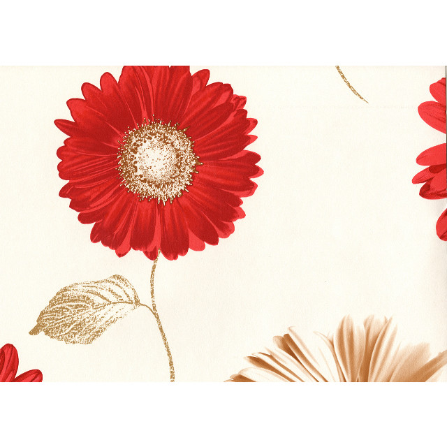Red flower white background gold free wallpaper for tablet - medium preview image