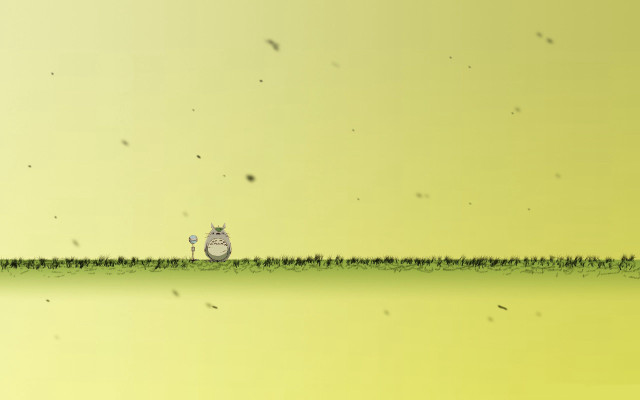 Cat grass hill bird back free wallpaper for desktop - medium preview image