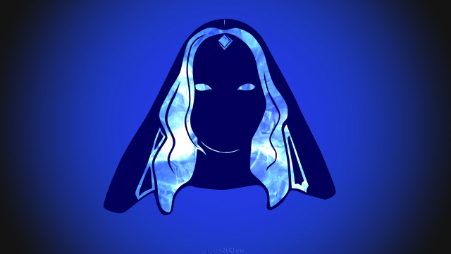 Woman veil blue background black free wallpaper for desktop - medium preview image