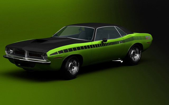 Green car black top black free wallpaper for desktop - medium preview image