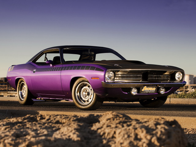 Purple car desert road sky free wallpaper for desktop - medium preview image