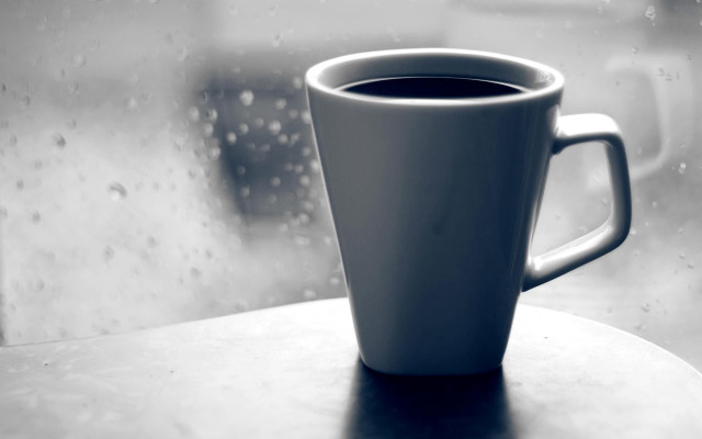 Coffee table window raindrops behind free wallpaper for desktop - medium preview image