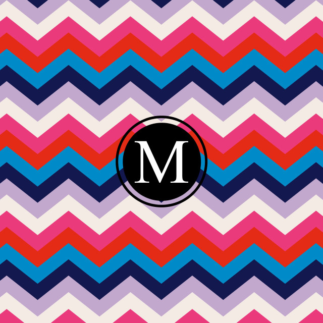 Colorful chevron pattern monogram m free wallpaper for tablet - medium preview image